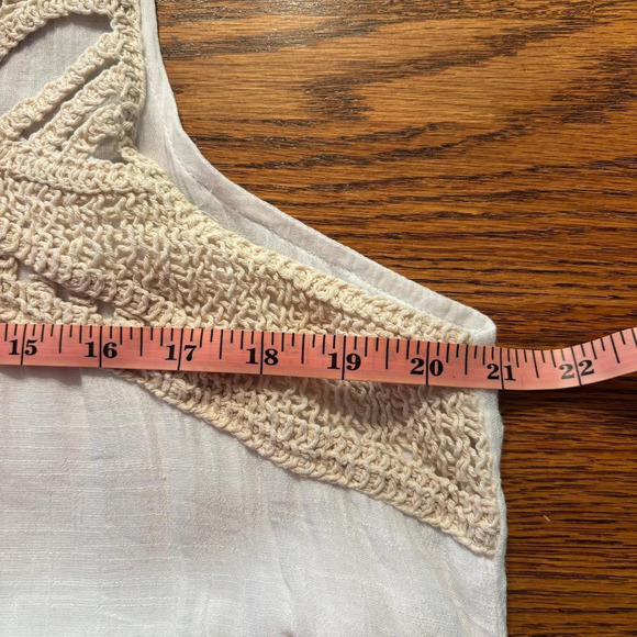 Darlin White Sleeveless Dress/Beach Coverup NO SIZE TAG see measurements Boho - Picture 6 of 9